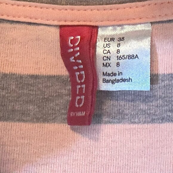 Bundle Set H&M Size8 |$150 NWOT Orange Striped Pullover+Black Faux Leather Pants - Picture 12 of 16